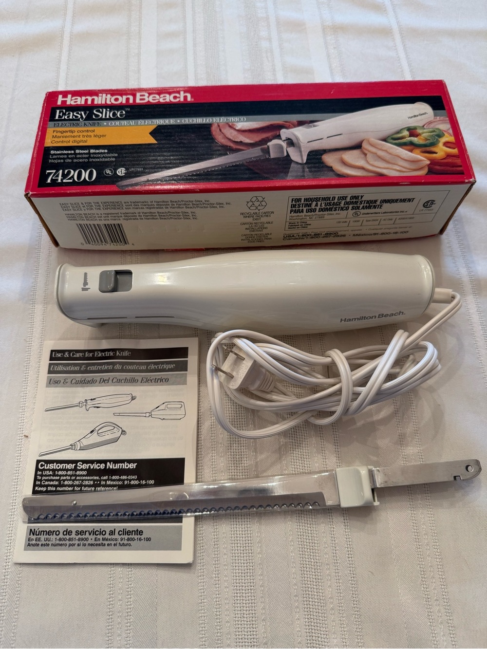 Hamilton Beach Vtg Easy Slice Electric Knife 74200